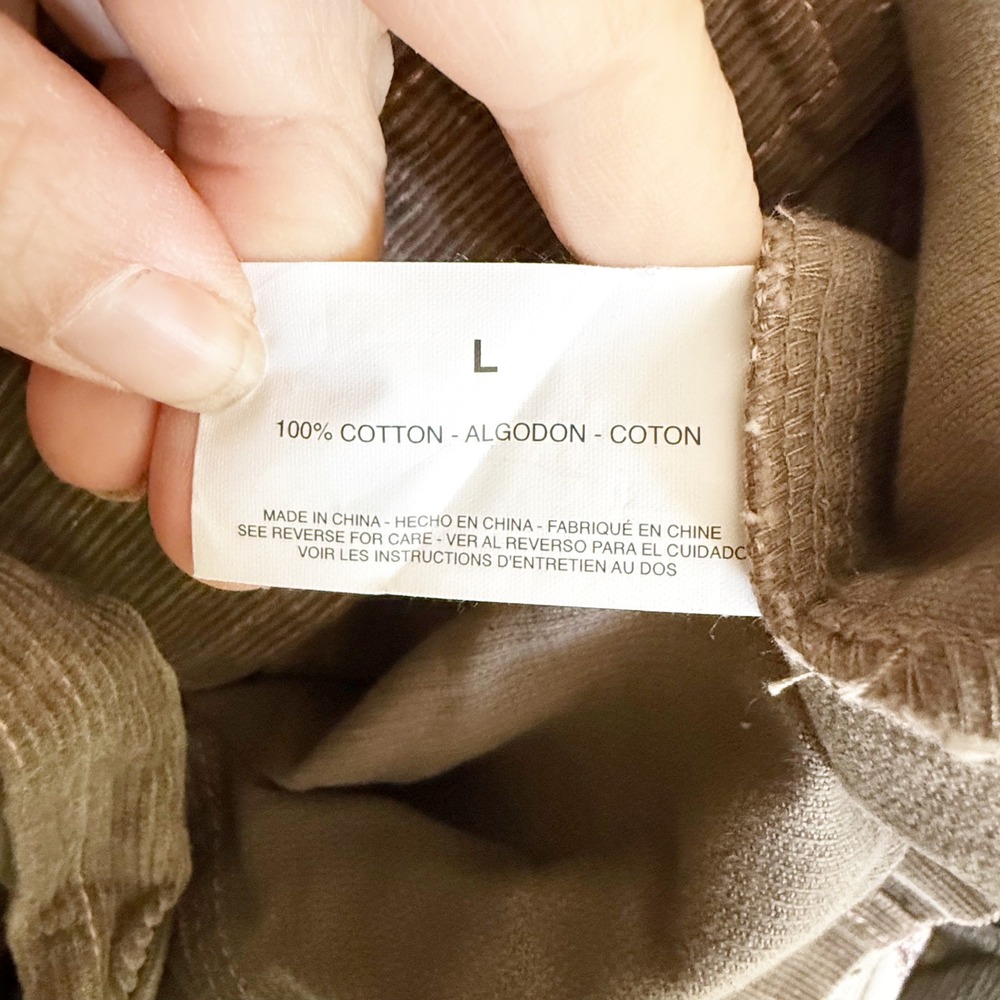 Gloria Vanderbilt Tan Corduroy Belted Utility Jacket Large Retro Western Casual - Picture 10 of 11